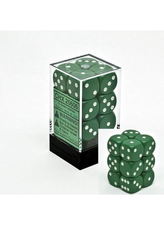 Chessex Opaque 16Mm D6 Dice Block 12 Pipped Dice, Green/White - pzsku/Z8F5CE70A93BA7B547ED0Z/45/1750154277/1919ddce-1b24-4752-997a-a576fb6f1ce4