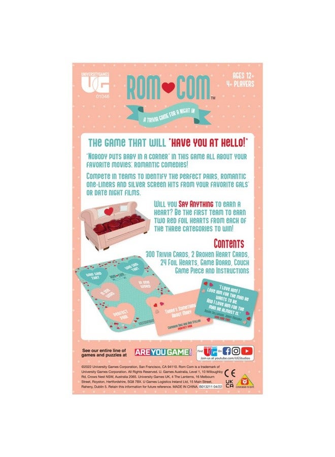 University Games ROM Com Team Trivia Game, Perfect for Date Nights Girls Nights and Party Game Night, for Ages 12 and Up and 4 or More Players - Image 2