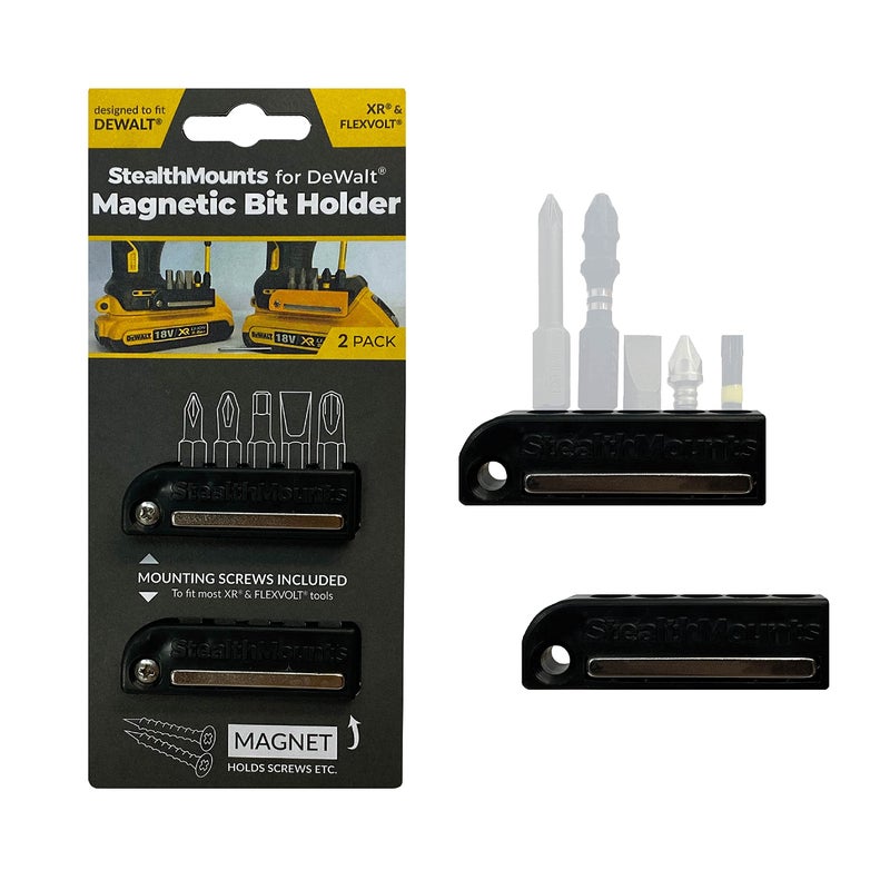 StealthMounts Black Dewalt XR & Flexvolt Magnetic Bit Holder | Drill Bit Organiser | Perfect Bit Holder for Dewalt XR & Flexvolt Drills and Impacts (2 Pack) - Image 5