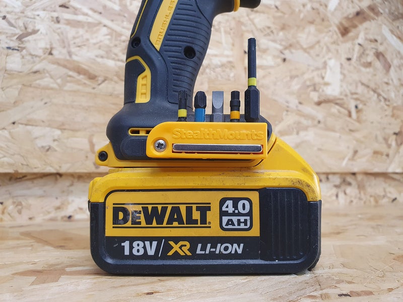 StealthMounts Black Dewalt XR & Flexvolt Magnetic Bit Holder | Drill Bit Organiser | Perfect Bit Holder for Dewalt XR & Flexvolt Drills and Impacts (2 Pack) - Image 4