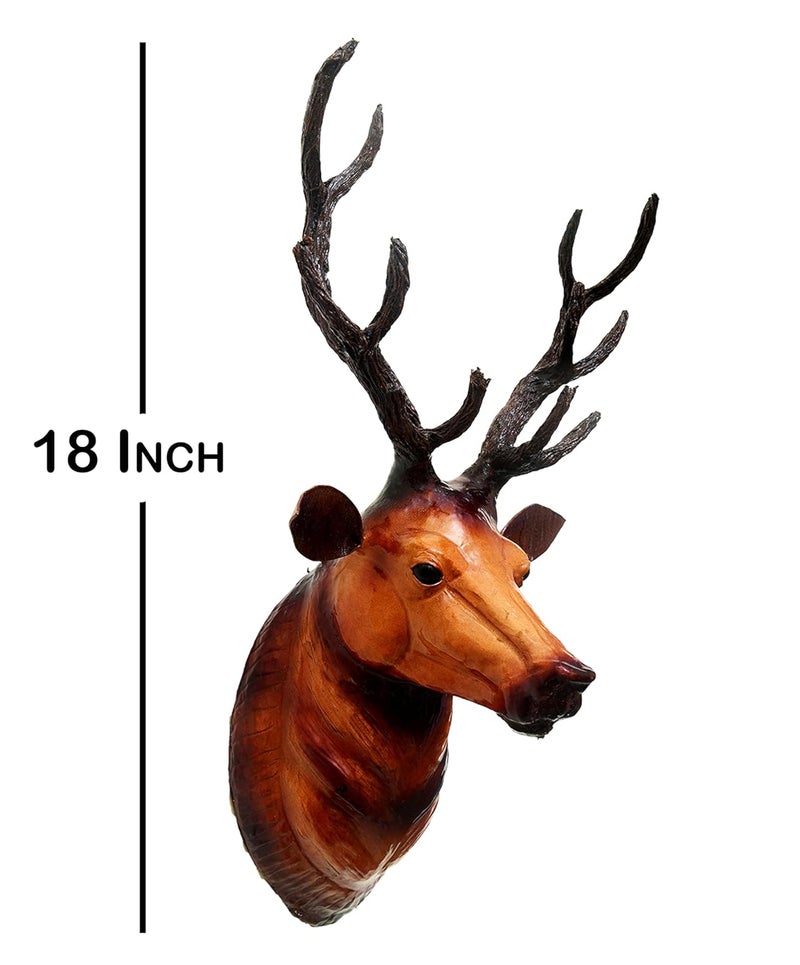 NB Crafted Wall Hanging Deer Head showpieces for Home Living Room Balcony Hotel Restaurants Decoration and Wall Mounted Home Decors Item Pack of 1 - Image 3