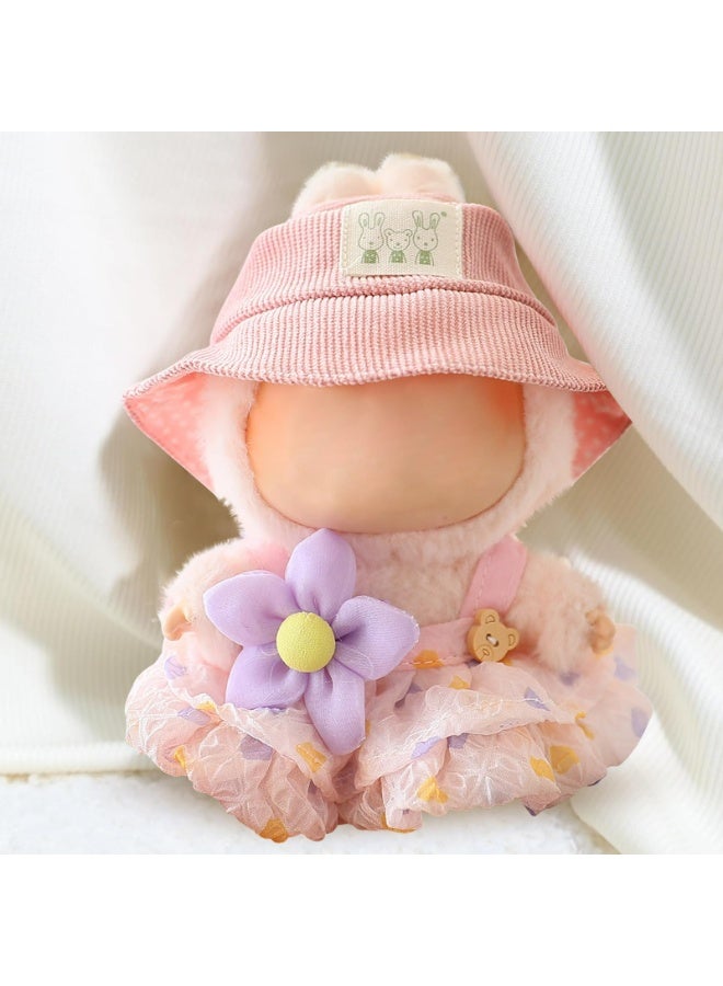 LJRN Clothes for Labubu, Clothes for Dolls Outfit, Labubu Accessories for 17cm Dolls Clothes, Cute Bear Dress + Casual Hat, Stylish Adorable Doll-s Clothes Accessories - Image 2