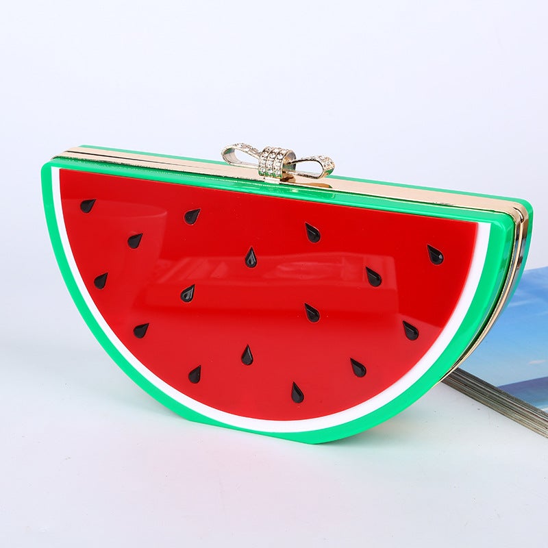 New Acrylic Evening Bag Butterfly Head Evening Bag Watermelon Red Party Clutch Bag Lemon Yellow Banquet Bag - Image 1