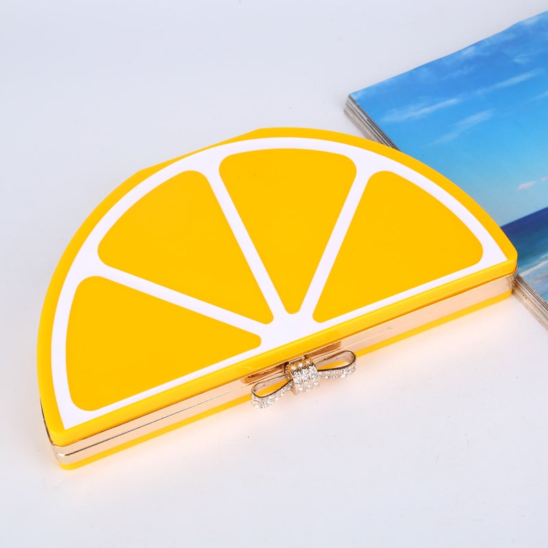New Acrylic Evening Bag Butterfly Head Evening Bag Watermelon Red Party Clutch Bag Lemon Yellow Banquet Bag - Image 4