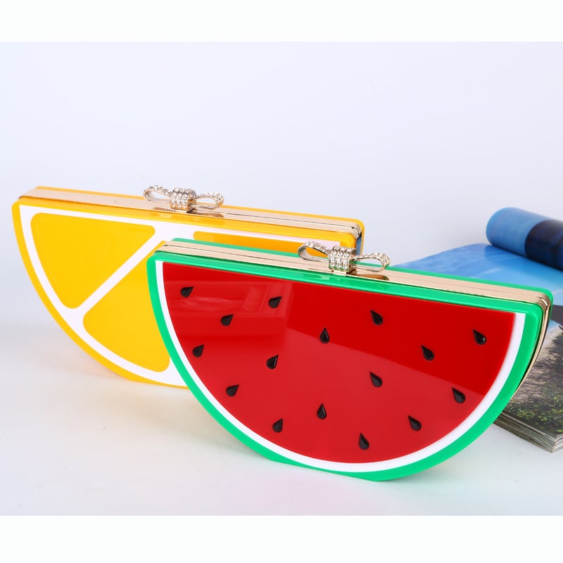 New Acrylic Evening Bag Butterfly Head Evening Bag Watermelon Red Party Clutch Bag Lemon Yellow Banquet Bag - Image 2