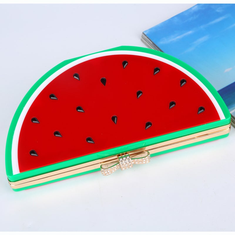 New Acrylic Evening Bag Butterfly Head Evening Bag Watermelon Red Party Clutch Bag Lemon Yellow Banquet Bag - Image 5
