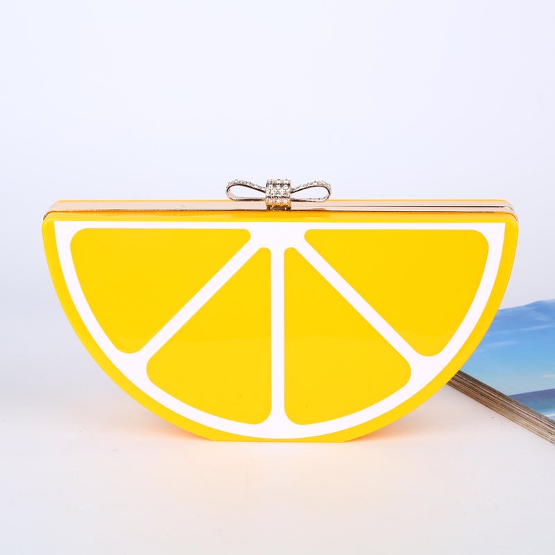 New Acrylic Evening Bag Butterfly Head Evening Bag Watermelon Red Party Clutch Bag Lemon Yellow Banquet Bag - Image 3