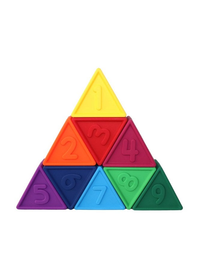 Jellystone Designs Triblox Rainbow, 9 Silicone Blocks with Numbers and Illustrations  - Image 3