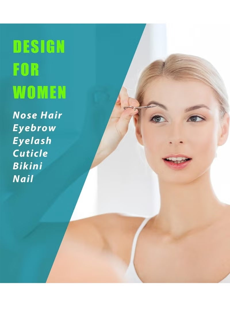 2PCS Small Facial Hair Grooming Scissors for Men and Women Eyebrow Nose Mustache Beard Eyelash and Ear Trimming Kit Curved and Rounded Safety Tip Clippers Silver - Image 5