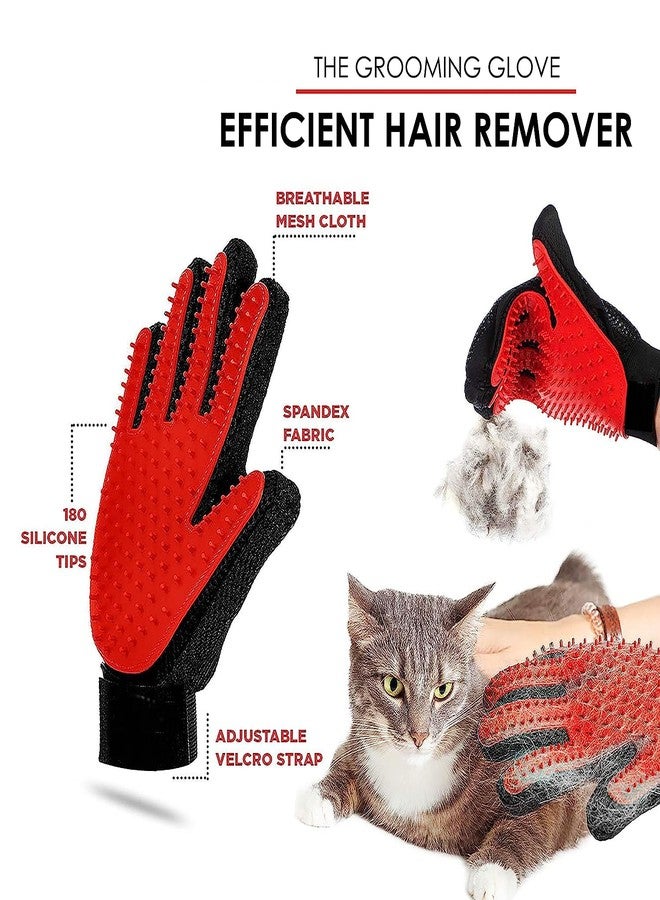 PETZLUV Dog & Cat Grooming Kit 4-in-1 – Pet Deshedding Glove, Bathing & Scrubber Glove, Nail Clippers with File & Rubber Brush, Professional Home Grooming Tools for Dogs, Cats, Puppies & Kittens - Image 4
