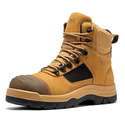 ROCKROOSTER Stowe Mens Work Safety Boots Composite Toe ASTM F241318 MIC EH Lightweight Slip Resistant Industrial Boots Nubuck Leather with HYDROGUARD Waterproof Lining CP21295 - Image 1