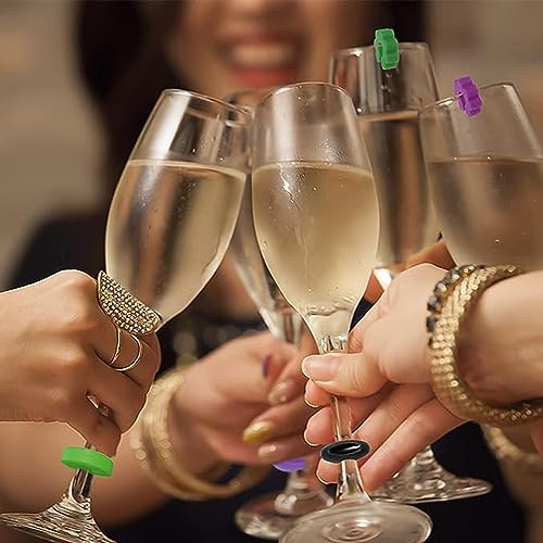 TuTuYa Wine Glass Charms, 36PCS Reusable Silicone Wine Glass Drink Markers, Glass Identifiers For Glass and Cups at Parties, Anniversary, Christmas,Carnivals, Banquets, Weddings,Graduated, food grade - Image 3
