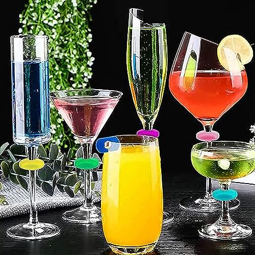 TuTuYa Wine Glass Charms, 36PCS Reusable Silicone Wine Glass Drink Markers, Glass Identifiers For Glass and Cups at Parties, Anniversary, Christmas,Carnivals, Banquets, Weddings,Graduated, food grade - Image 5