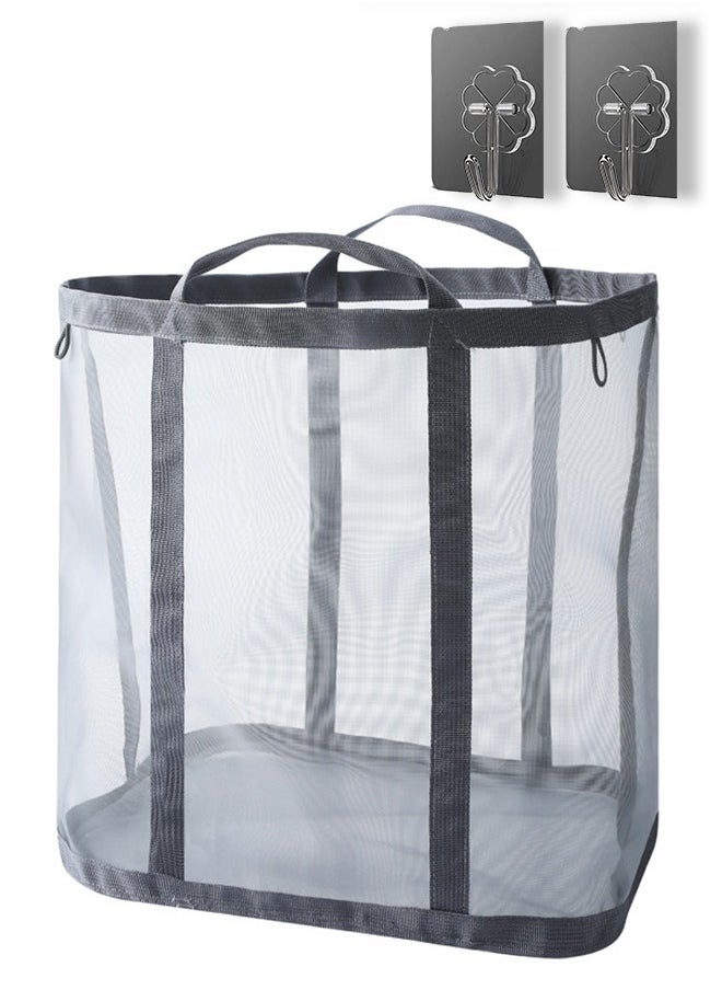 Generic - Laundry Basket, Mesh Lightweight Laundry Basket with Durable Handles, with Sides Pockets for Dorm,Home,Travel & Camping,Beach bag - Image 1