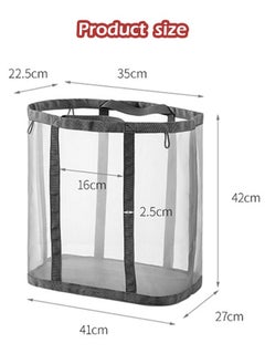 Generic Laundry Basket, Mesh Lightweight Laundry Basket with Durable Handles, with Sides Pockets for Dorm,Home,Travel & Camping,Beach bag  - Image 3