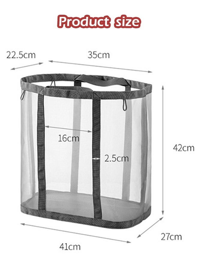 Generic - Laundry Basket, Mesh Lightweight Laundry Basket with Durable Handles, with Sides Pockets for Dorm,Home,Travel & Camping,Beach bag - Image 1