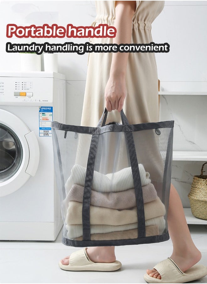 Generic - Laundry Basket, Mesh Lightweight Laundry Basket with Durable Handles, with Sides Pockets for Dorm,Home,Travel & Camping,Beach bag - Image 1