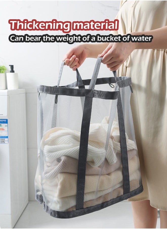 Generic - Laundry Basket, Mesh Lightweight Laundry Basket with Durable Handles, with Sides Pockets for Dorm,Home,Travel & Camping,Beach bag - Image 1
