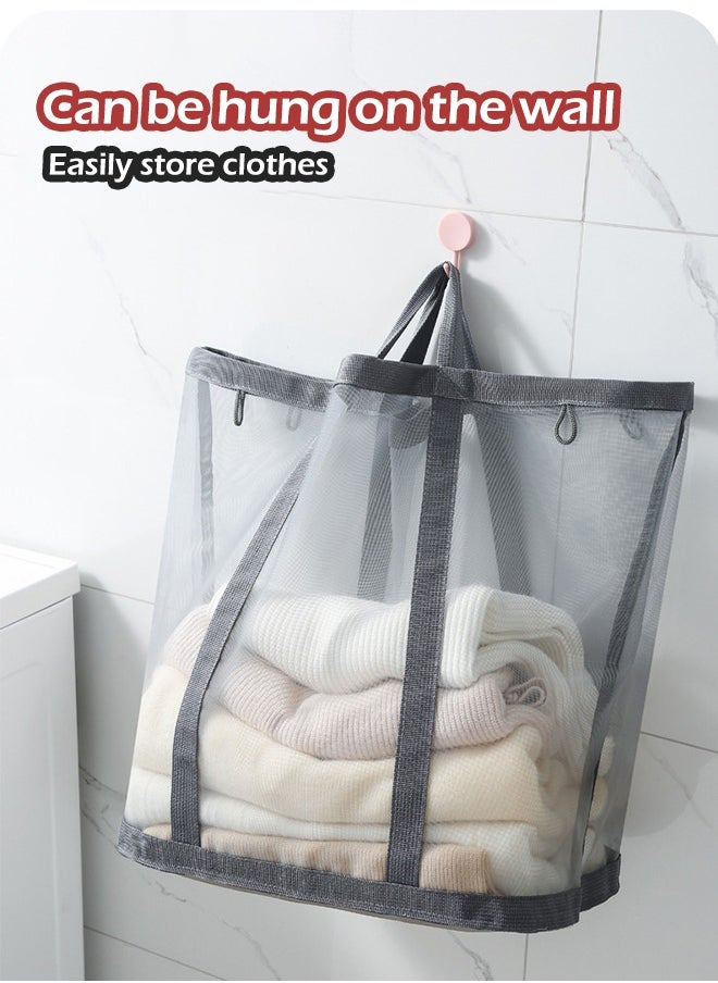 Generic - Laundry Basket, Mesh Lightweight Laundry Basket with Durable Handles, with Sides Pockets for Dorm,Home,Travel & Camping,Beach bag - Image 1
