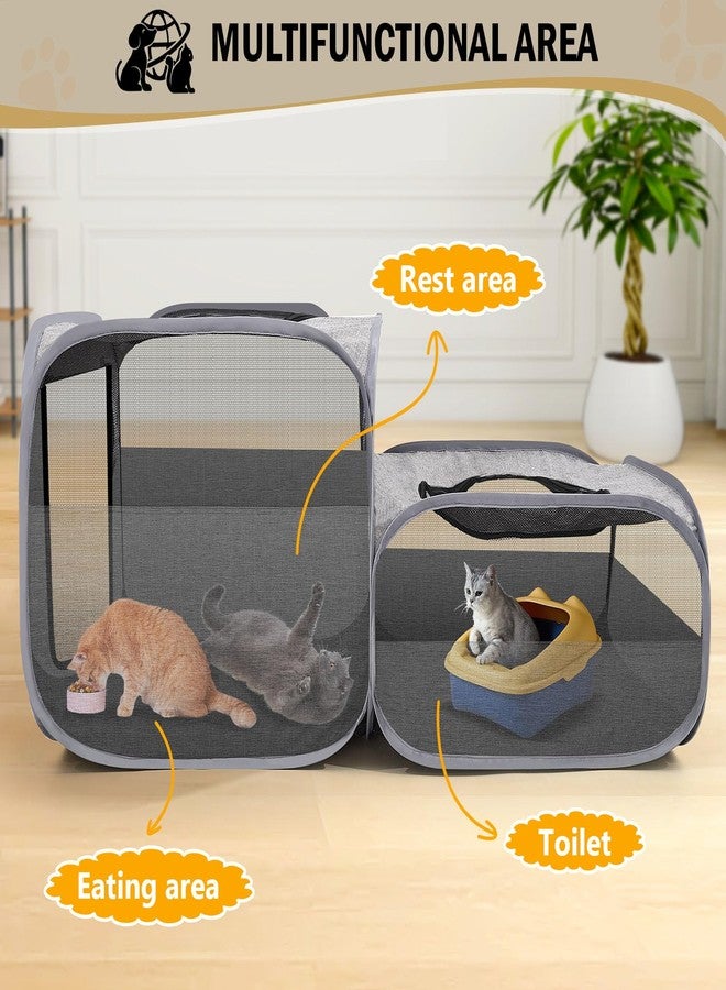 Tailtastic Large Outdoor Cat Playpen, Foldable 2-in-1 Zone Waterproof Cat Enclosure Puppy Pen for Outdoor Use, Portable Pet Playpen with Soft Sides, Great for Gardens, Camping, Backyard - Image 3