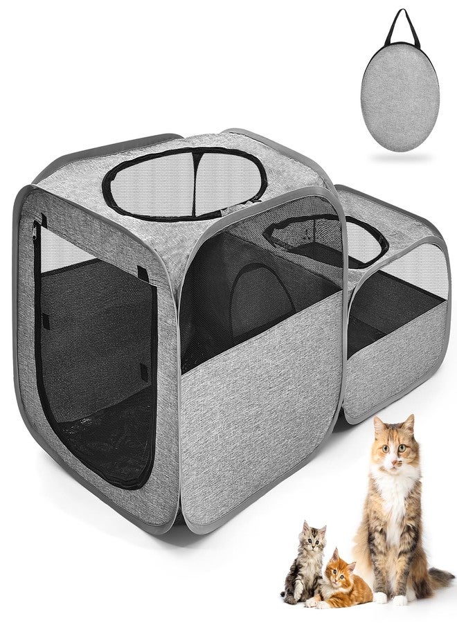 Tailtastic Large Outdoor Cat Playpen, Foldable 2-in-1 Zone Waterproof Cat Enclosure Puppy Pen for Outdoor Use, Portable Pet Playpen with Soft Sides, Great for Gardens, Camping, Backyard - Image 1