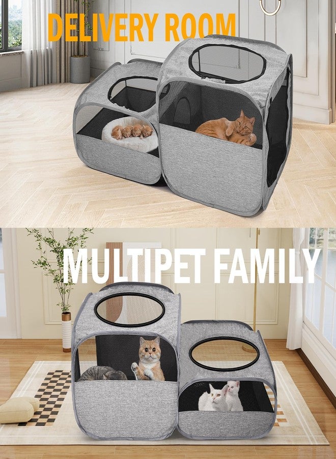 Tailtastic Large Outdoor Cat Playpen, Foldable 2-in-1 Zone Waterproof Cat Enclosure Puppy Pen for Outdoor Use, Portable Pet Playpen with Soft Sides, Great for Gardens, Camping, Backyard - Image 5