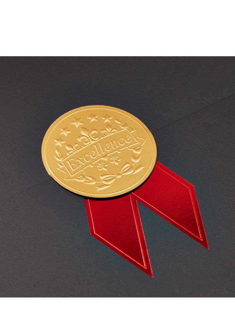 SYOSI مجموعة من 12 حامل شهادة ثلاثي الطي باللون الأسود لوثائق بحجم 8.5 × 11 بوصة، مجلد جوائز التخرج، غلاف الشهادة 13 × 9 بوصة - Image 4