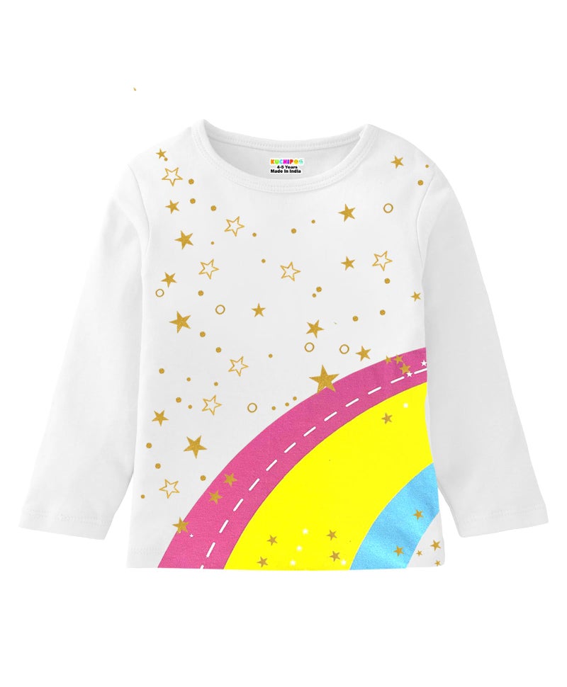 Kuchipoo Girls Regular Fit Full Sleeves Cotton T-Shirts (KUC-TSHRT-458, 13-14 Years, Multi-Colored) - Image 3