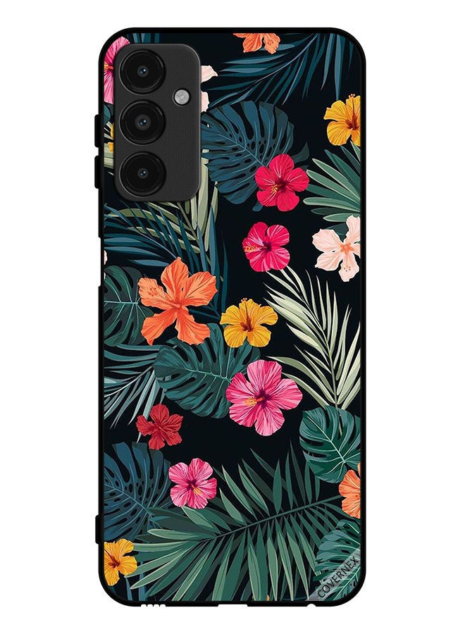 Covernex Protective Case Cover For Samsung Galaxy A14 5G Multi Color Flowers And Dark Green Feathers - Image 1