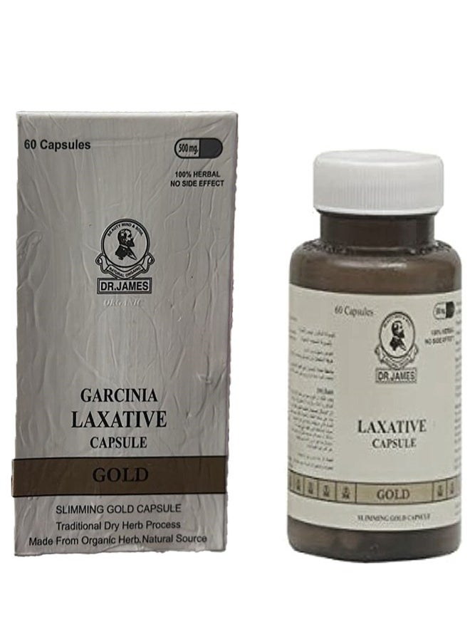 DR. JAMES - Garcinia Laxative Capsule, Natural Herbal Slimming Gold Capsules Burns Unnecessary Fat and Cholesterol, Promoting a Slim and Fit Body Without Intense Workouts, Achieve Natural Weight Reduction, 60 cap - Image 1