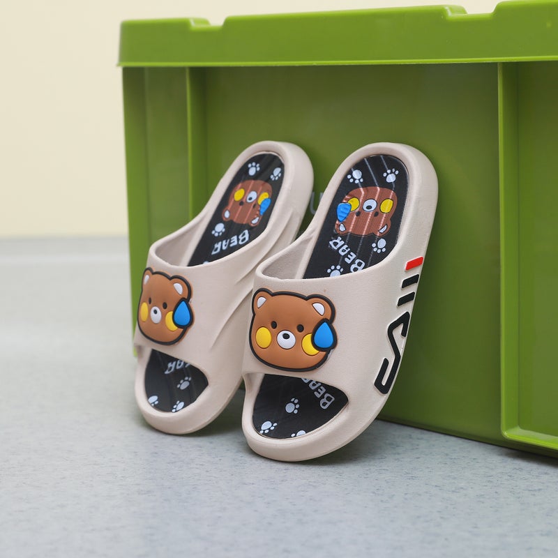 Childrens Slippers Summer Mens Middle and Big Childrens Non-Slip Deodorant Sandals Slippers Girls Slippers 7-12 Cartoon Childrens Slippers Khaki 