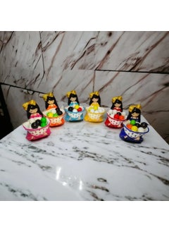 Taşdevri Life Tasdevri Life Zirve Sitting Turkish Delight Girl with Bow Coffee Table Serving Tray Turkish Delight Sugar Bowl 6 Pieces  - Image 1