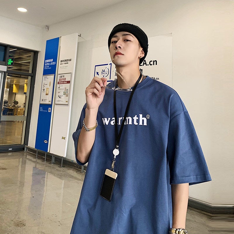 Men'S Short-Sleeved T-Shirt Summer Trendy Brand Hong Kong-Style Loose Half-Sleeved T-Shirt Ins Trendy Casual Handsome All-Match Top - Image 2