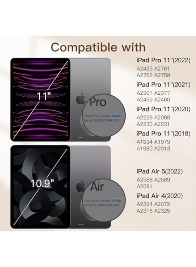 جي تيك حافظة مغناطيسية لجهاز Ipad Pro 11 بوصة جميع الموديلات وipad Air 5 4 10.9 بوصة 2022 2020 تدعم قلم الرصاص من الجيل الثاني وغطاء مرفق مغناطيسي للشحن مع خاصية النوم التلقائي باللون الأسود - Image 2