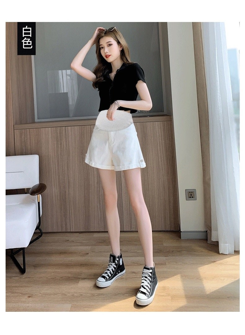 Generic Maternity Casual Denim Shorts Spring Summer Black  - Image 2