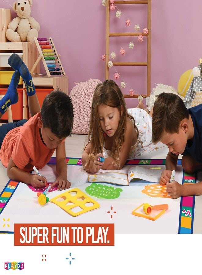 Play22 Large Magic Water Doodle Mat 22 PCS 39X30 - STEM Educational Learning ABC Letters Kids Drawing Board - Extra Large Water Drawing Doodling Mat Mess Free - Gifts for Kids Toddlers Boys and Girls - Image 3