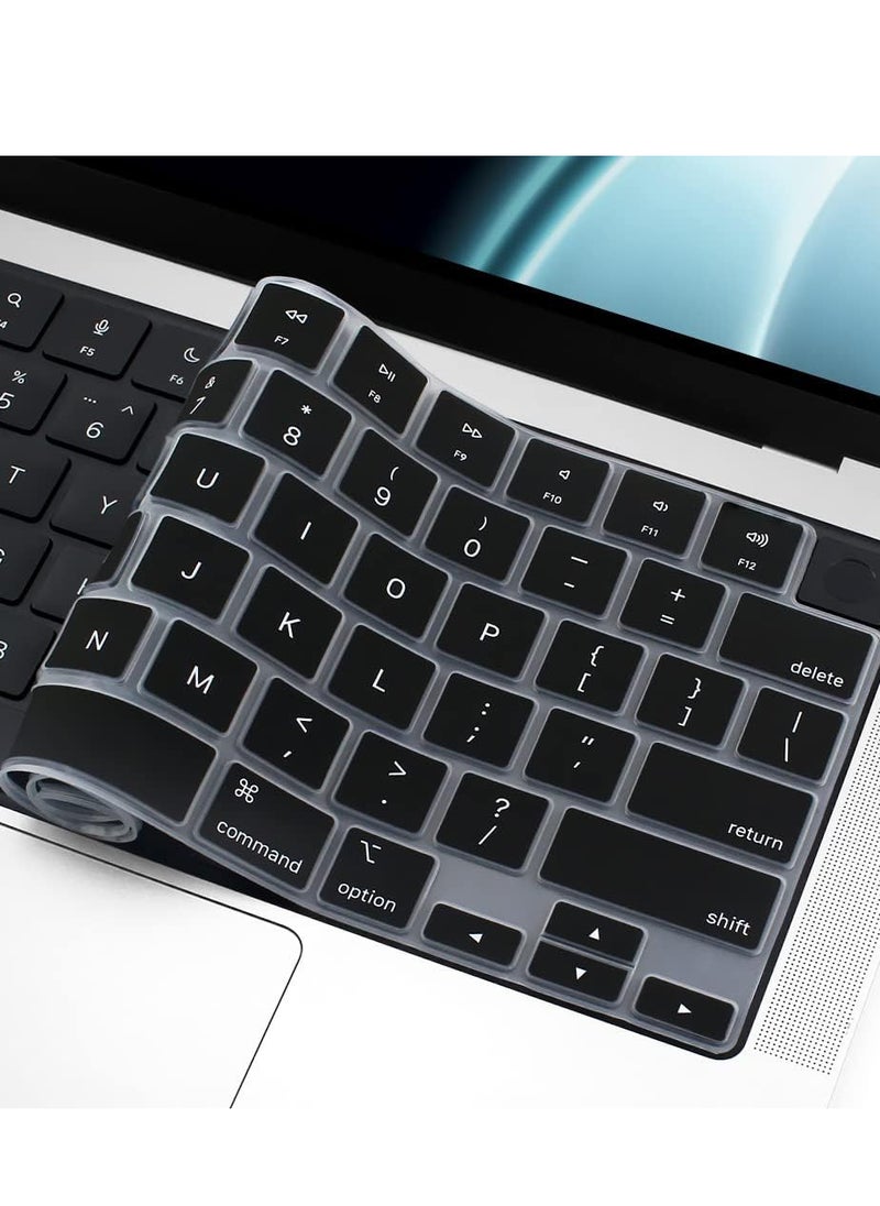 Generic - Keyboard Cover Skin for 2023 MacBook Air 15 inch M2 A2941 MacBook Pro 14 16 inch M3 M2 Pro Max A2918 A2992 A2991 A2779 A2780 US Enter Silicon Keyboard Protector Accessory Black - Image 1