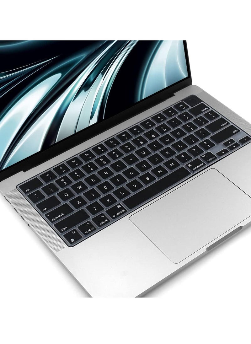 Generic - Keyboard Cover Skin for 2023 MacBook Air 15 inch M2 A2941 MacBook Pro 14 16 inch M3 M2 Pro Max A2918 A2992 A2991 A2779 A2780 US Enter Silicon Keyboard Protector Accessory Black - Image 1