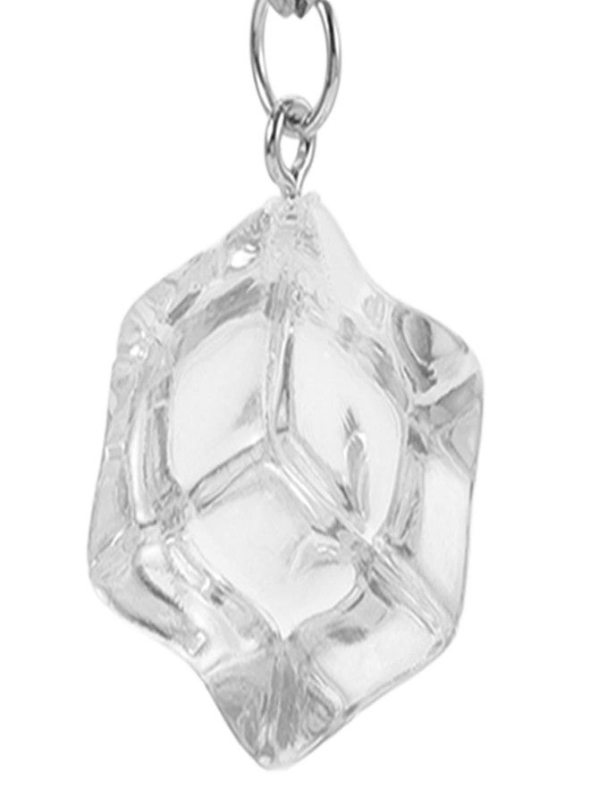 أموسفون سلسلة مفاتيح على شكل مكعبات ثلج من أموسفن، 3 قطع، مصنوعة من الراتنج، لتزيين مفاتيح السيارة والحقائب، إكسسوارات سلسلة مفاتيح من سبيكة معدنية، 3.34 × 2.36 × 0.78 بوصة - Image 4