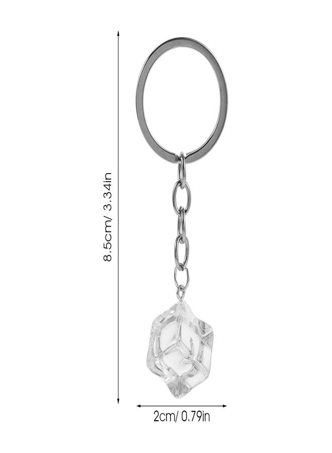 أموسفون سلسلة مفاتيح على شكل مكعبات ثلج من أموسفن، 3 قطع، مصنوعة من الراتنج، لتزيين مفاتيح السيارة والحقائب، إكسسوارات سلسلة مفاتيح من سبيكة معدنية، 3.34 × 2.36 × 0.78 بوصة - Image 2