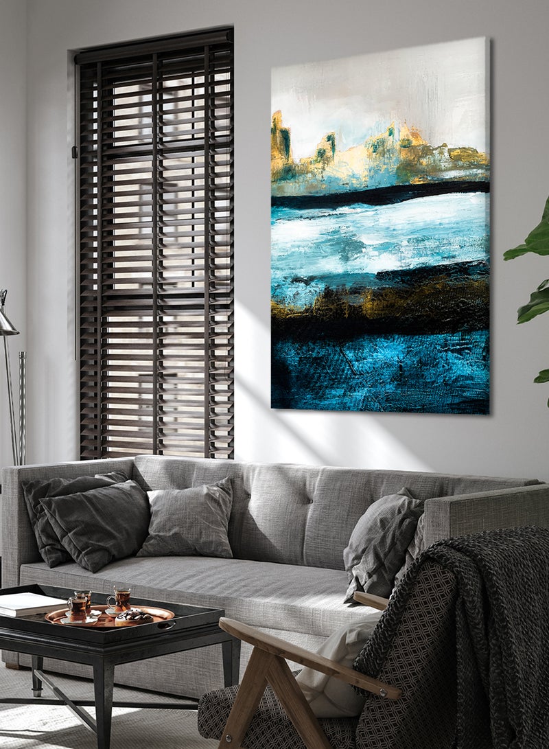 لوحة كانفاس على إطار خشبي بتصميم فن تجريدي - Image 1