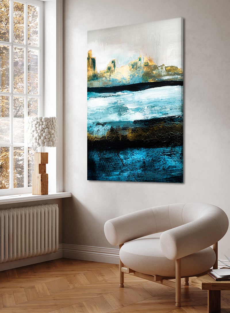 لوحة كانفاس على إطار خشبي بتصميم فن تجريدي - Image 3