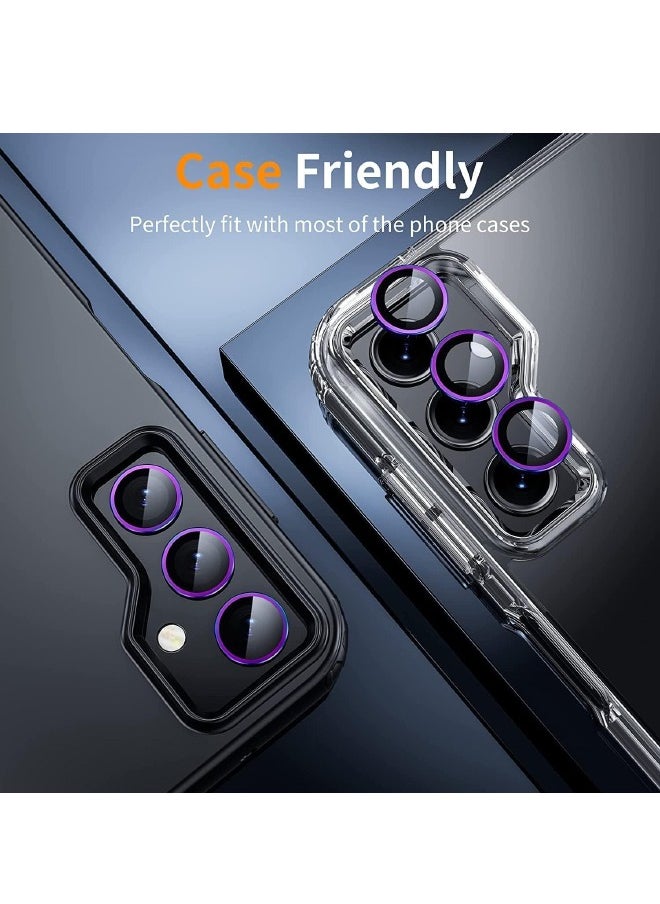 Generic Samsung Galaxy A-55 5G Camera Lens Protector, HD 9H Tempered Glass Camera Screen Protector, Metal Ring Lens Cover for Samsung A-55, 1 Set  (Installation Tray Alignment Kit, Multi-Colour)  - Image 5