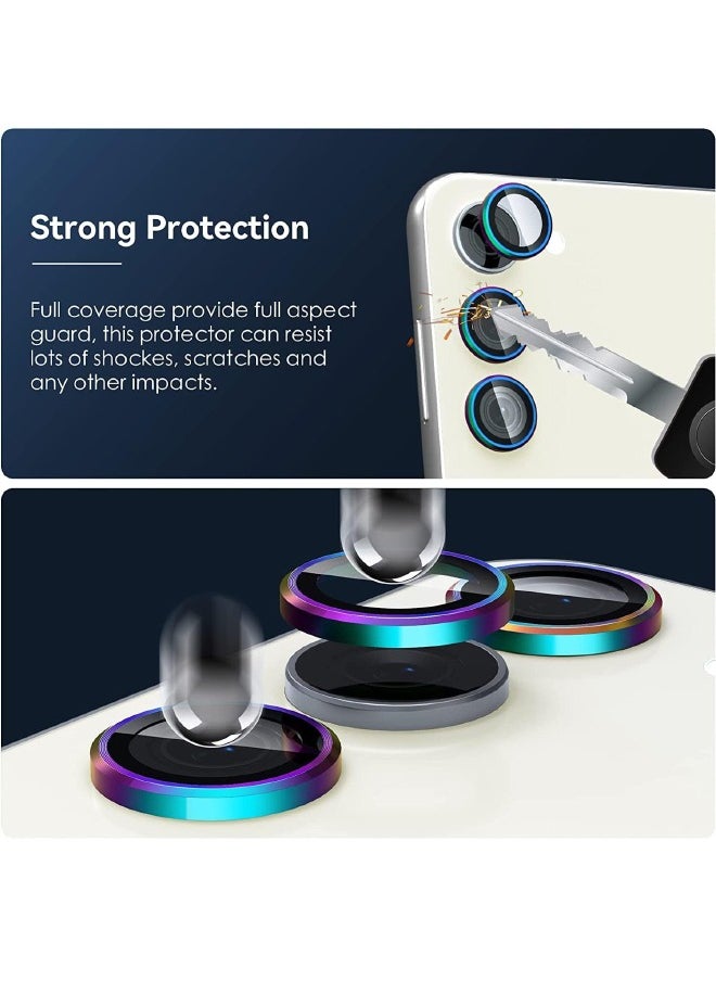 Generic Samsung Galaxy A-55 5G Camera Lens Protector, HD 9H Tempered Glass Camera Screen Protector, Metal Ring Lens Cover for Samsung A-55, 1 Set  (Installation Tray Alignment Kit, Multi-Colour)  - Image 2