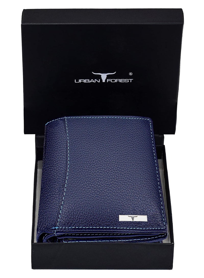 URBANFOREST URBAN FOREST Men's Leather Wallet (UBF130BLU1018, Blue) - Image 1