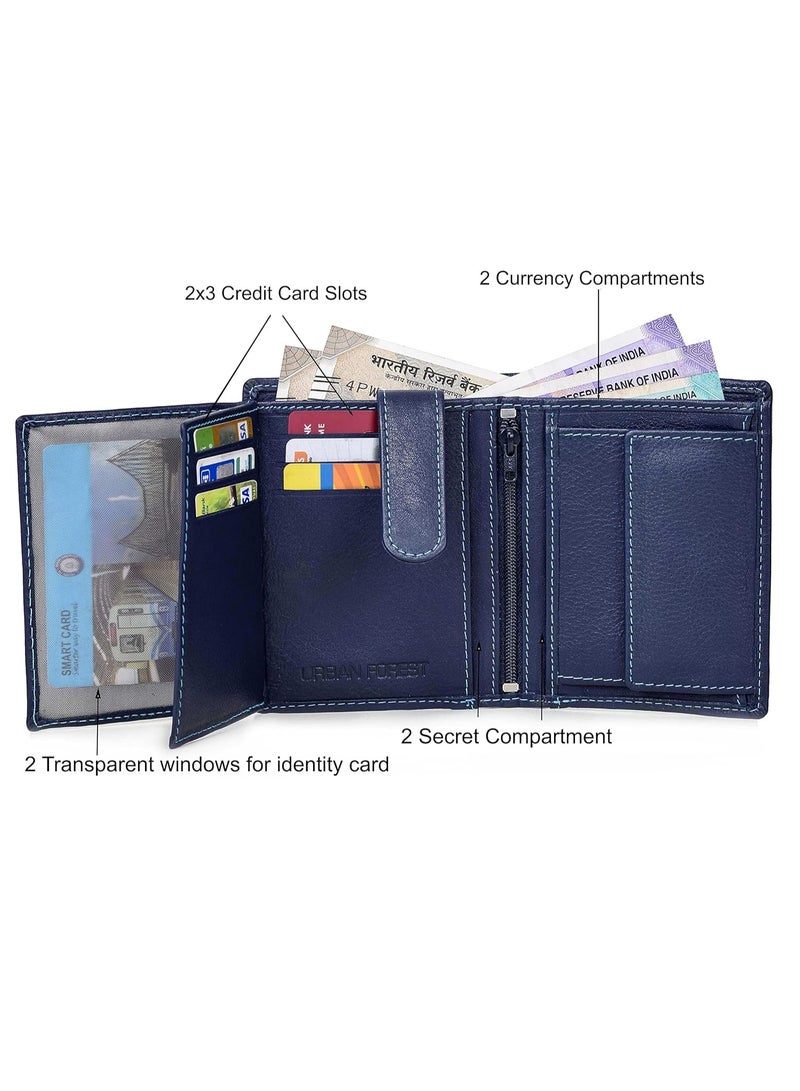 URBANFOREST URBAN FOREST Men's Leather Wallet (UBF130BLU1018, Blue) - Image 3