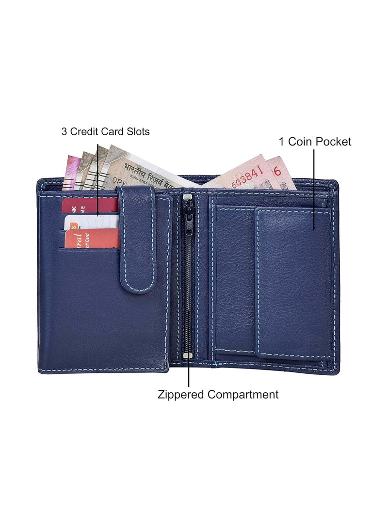 URBANFOREST URBAN FOREST Men's Leather Wallet (UBF130BLU1018, Blue) - Image 4