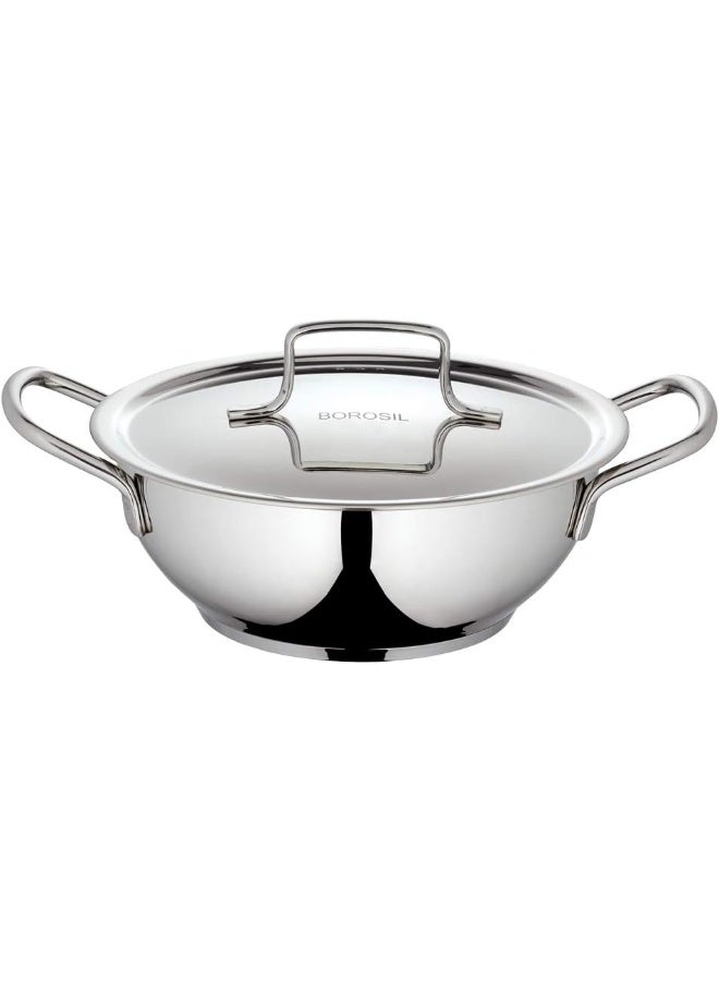 بوروسيل قدر ستانلس ستيل مع غطاء، مناسب للطهي بالحث، قاع ثلاثي الطبقات متين، 1.8 لتر - Image 2