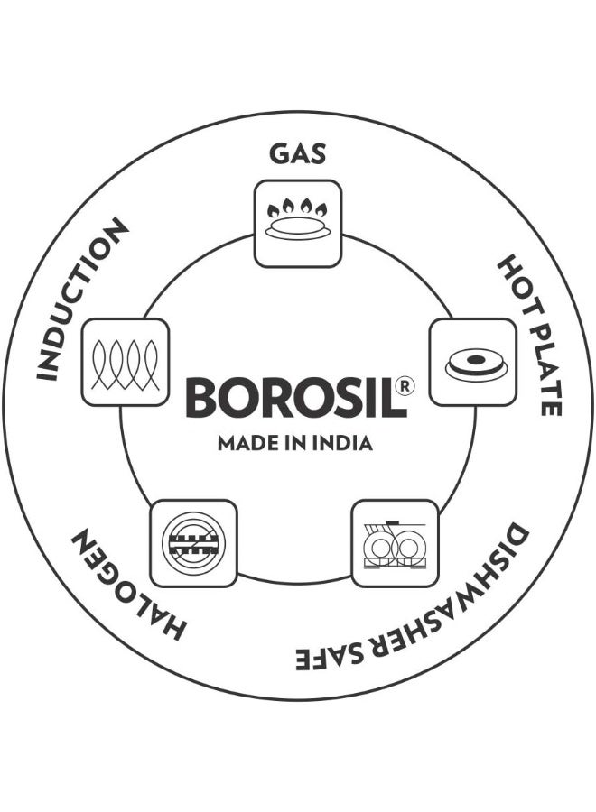 بوروسيل قدر ستانلس ستيل مع غطاء، مناسب للطهي بالحث، قاع ثلاثي الطبقات متين، 1.8 لتر - Image 4