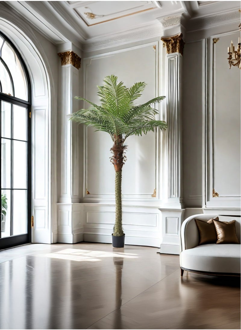 Zvezvia 2.6M Artificial Palm Tree 18 Leaves Outdoor Patio and Indoor Decor,Realistic,Maintenance-Free Tropical Plant  - Image 1